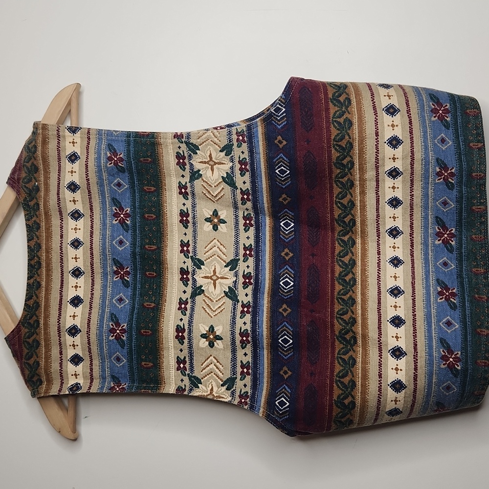 Vivaldi Vintange Multicolor Patterned Unisex Vest - image 5